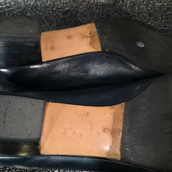 Vintage Salvatore Ferragamo shoes Authentic NAVY Classic Pump Style Size 8 Italy - Picture 7 of 8